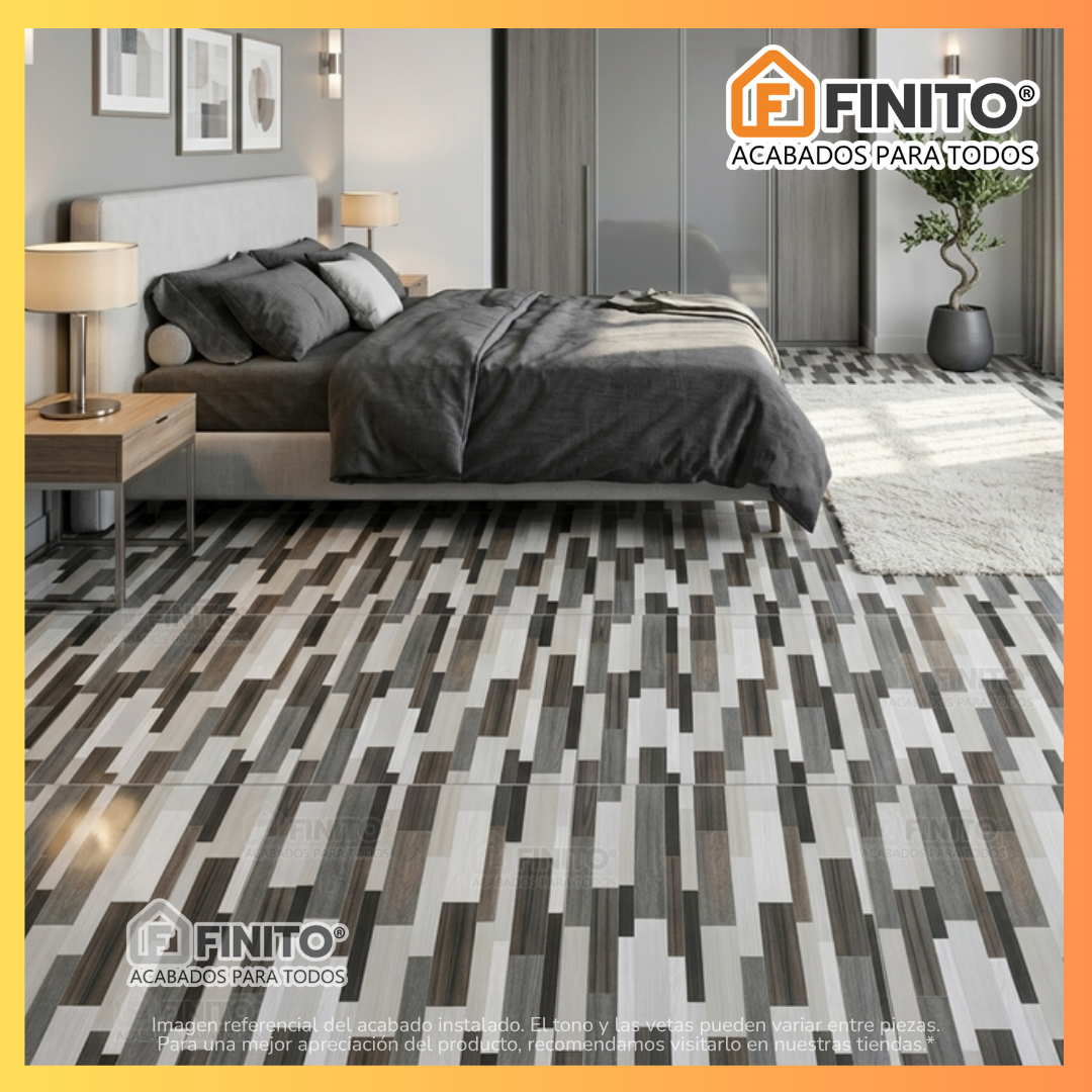 Cerámica Mate Maderado 60x60 2.58Mt2 Tayra Grafito