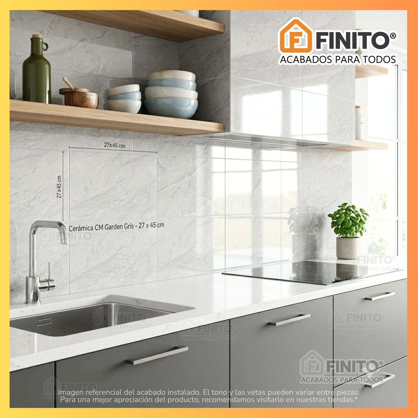 Ceramica Marmolizada 27x45 2,07Mt2 Cavernet Gris