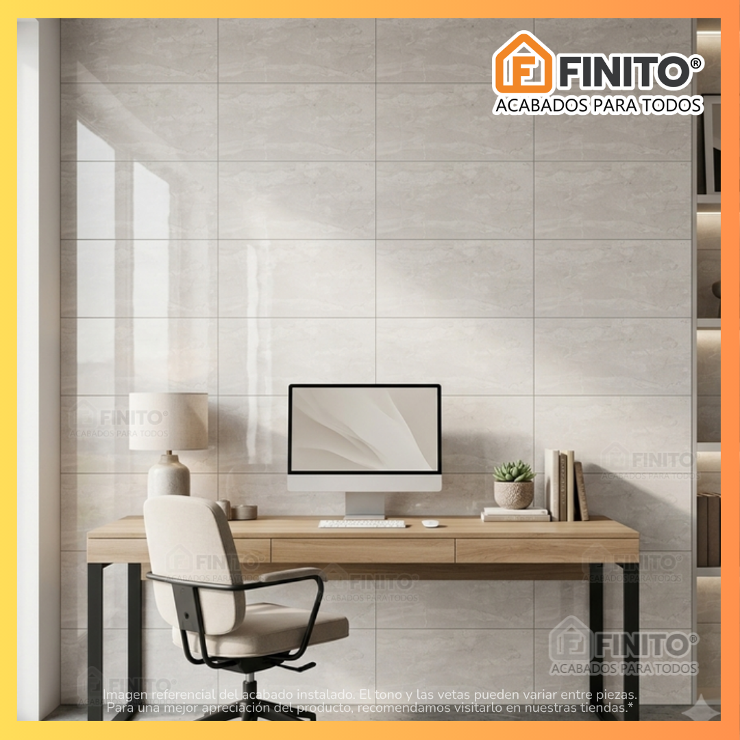 Ceramica Brillante Marmoleado 30x60 1.68Mt2 Trini Gris