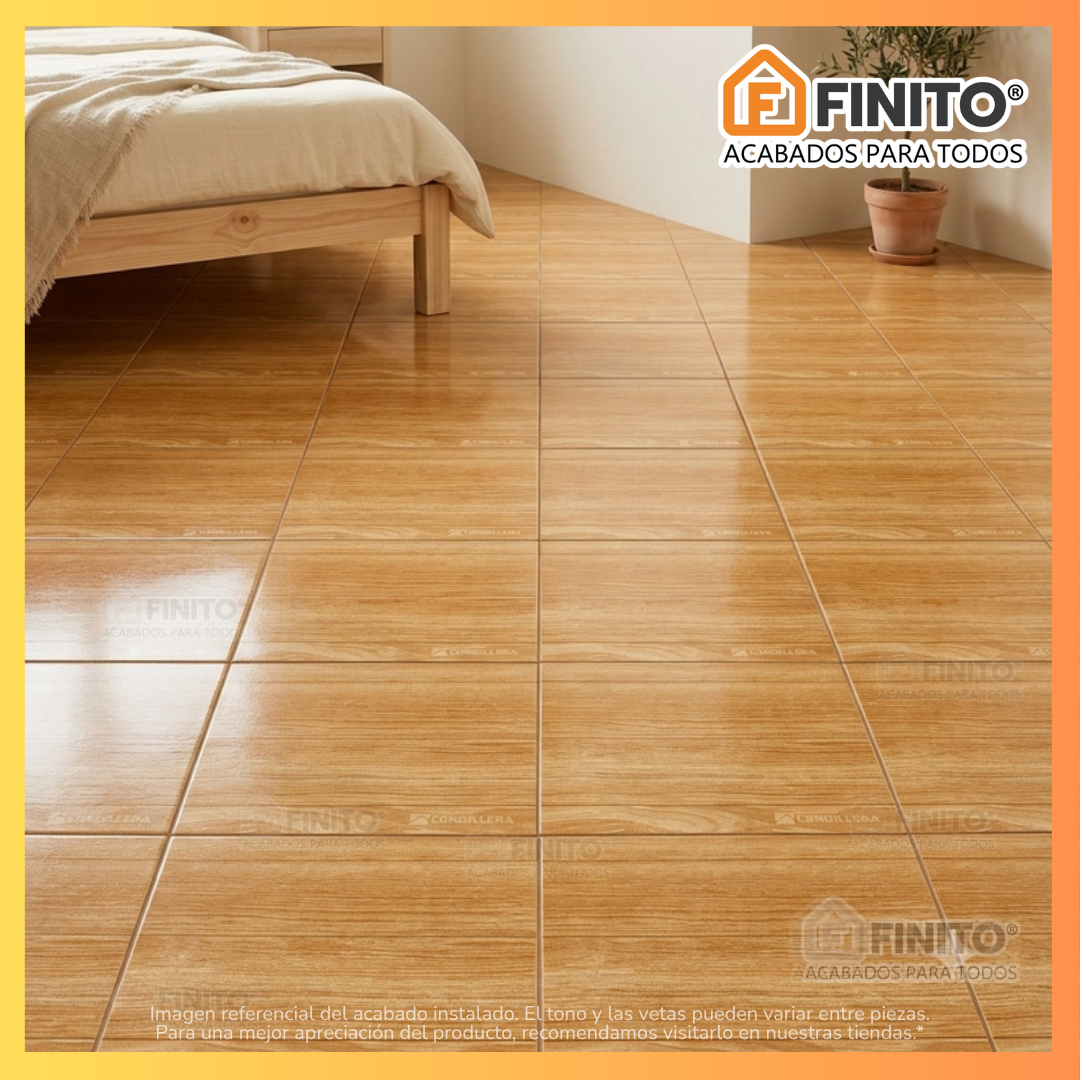 Cerámica Brillante Maderado 45x45 2.29Mt2 Haya Miel Brillo