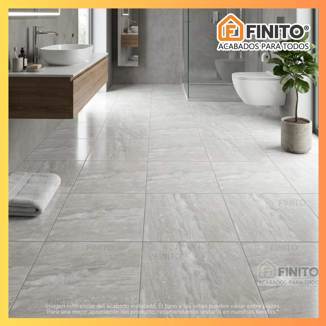 Cerámica Semibrillante Marmolizado 45x45 2.29Mt2 Nutibara Gris