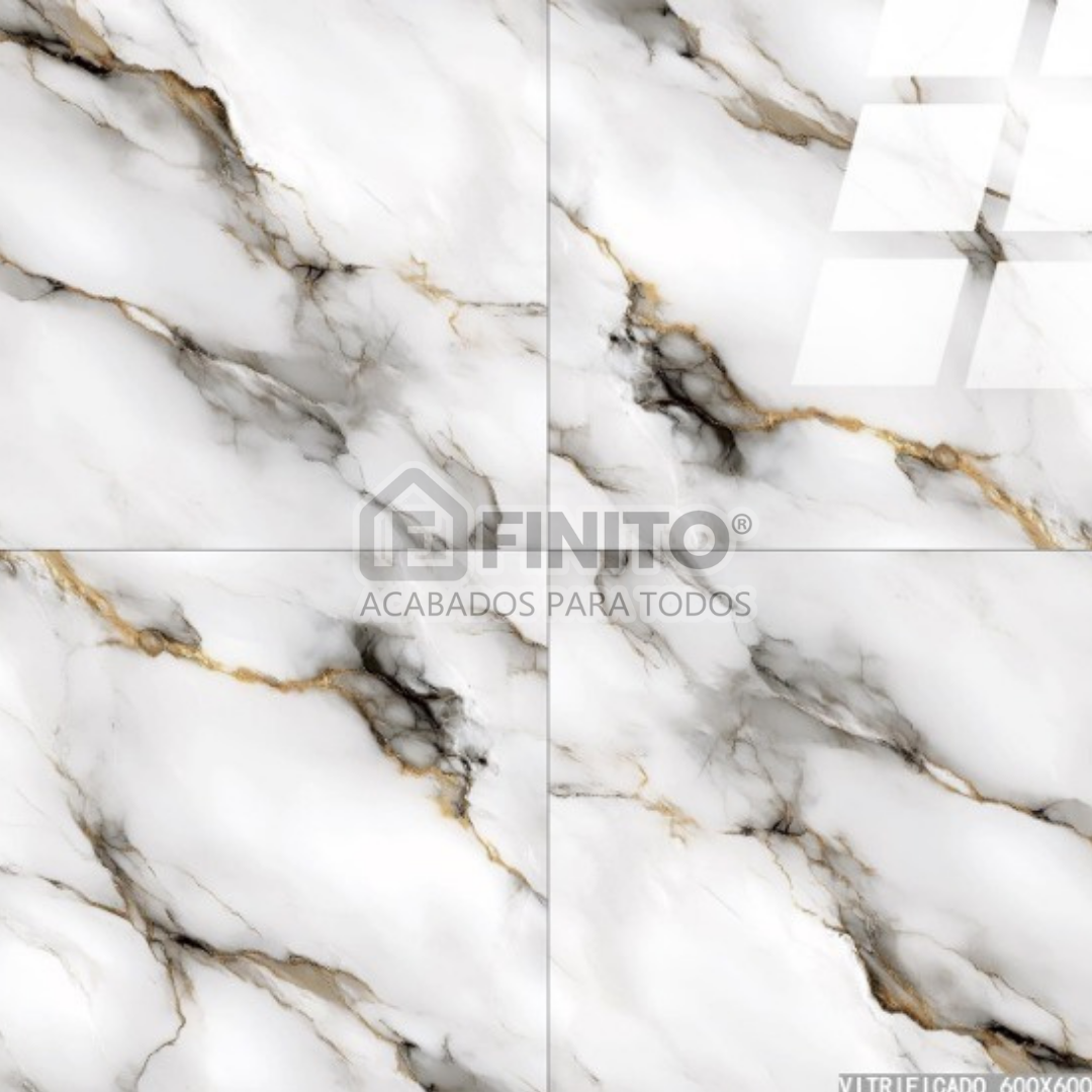 Porcelanato Brillante Marmolizado 60x60 1.44Mt2 Atelier Calacatta