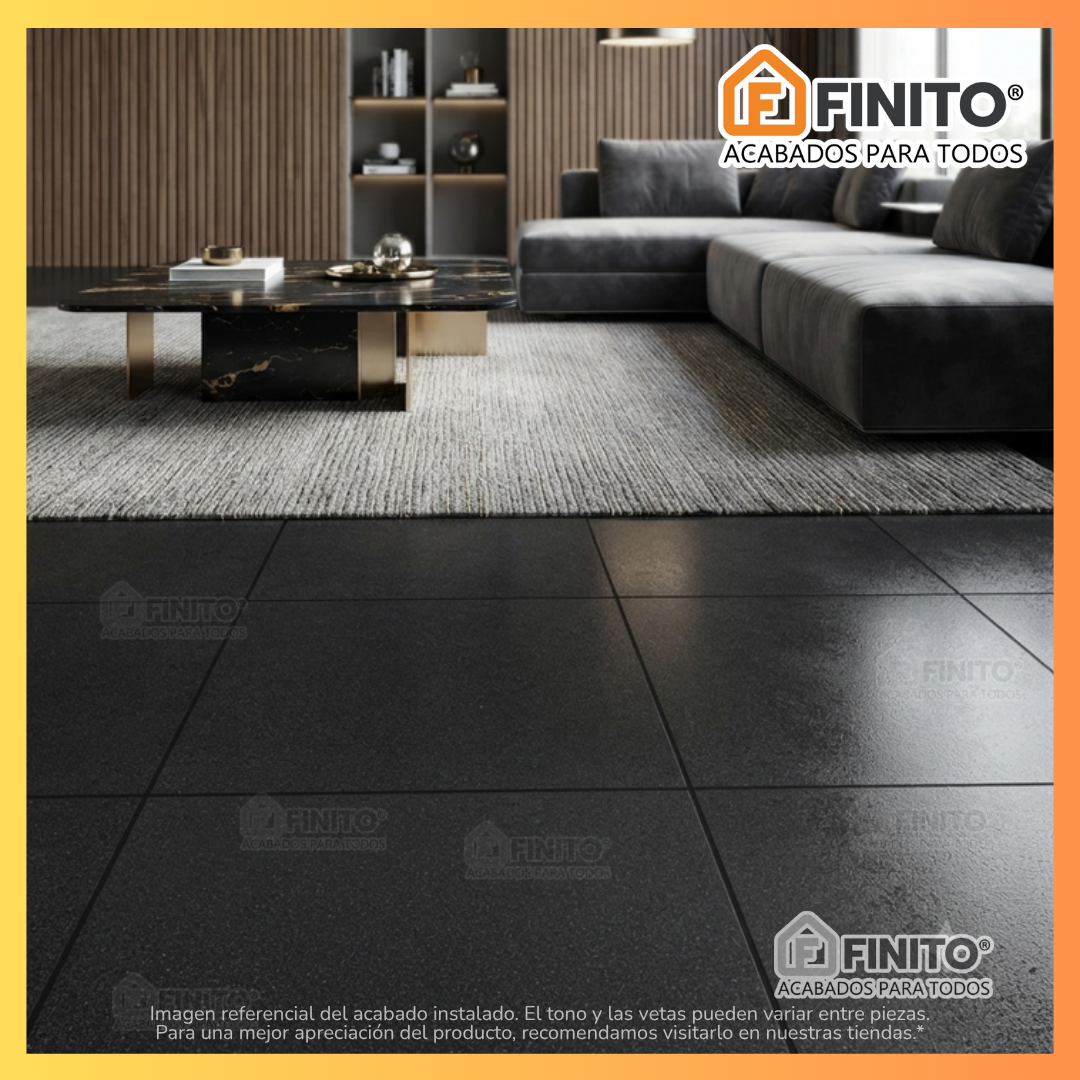 Porcelanato Vitrificado 60x60 1.44Mt2 Black Granite