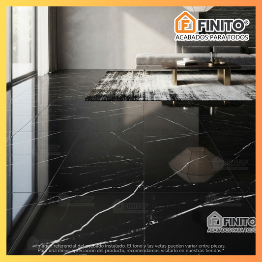 Porcelanato Vitrificado 60x60 1.44Mt2 Nero Marquina