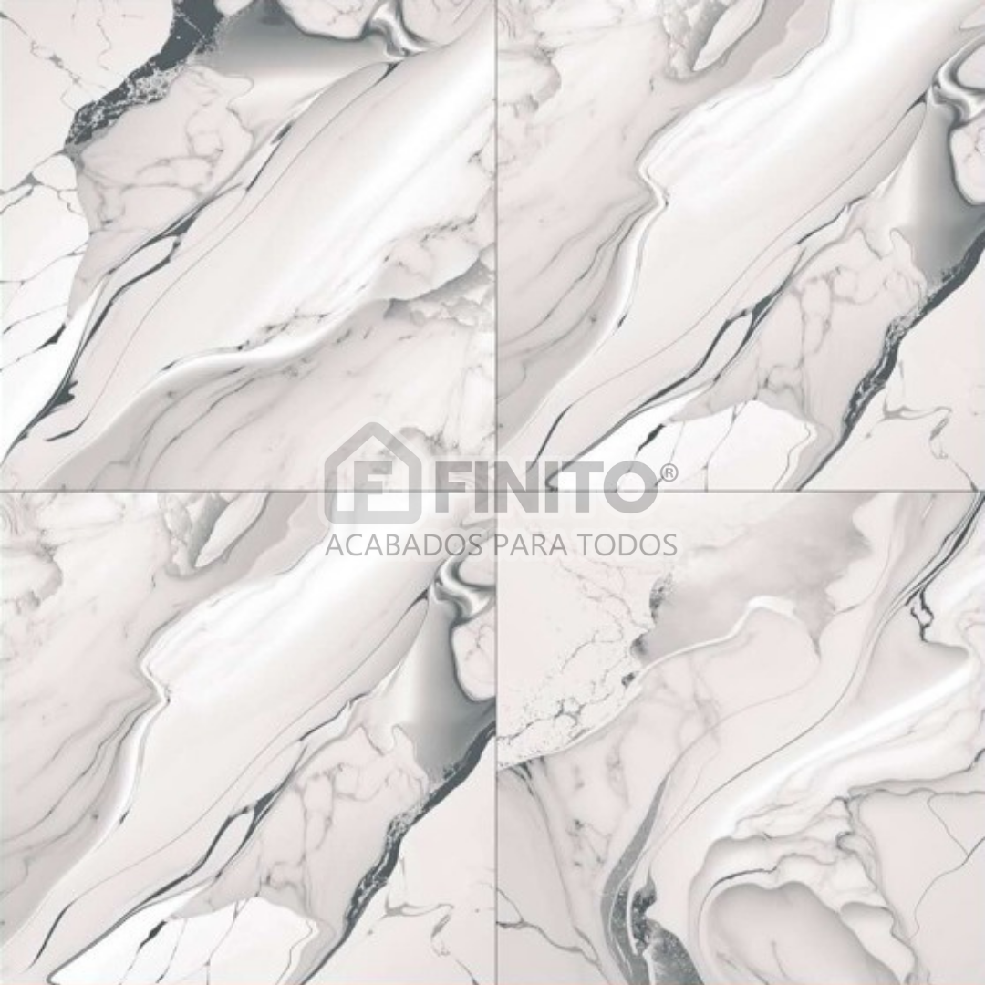 Porcelanato Brillante Marmolizado 60x60 1.44Mt2 Marmol Abstracto