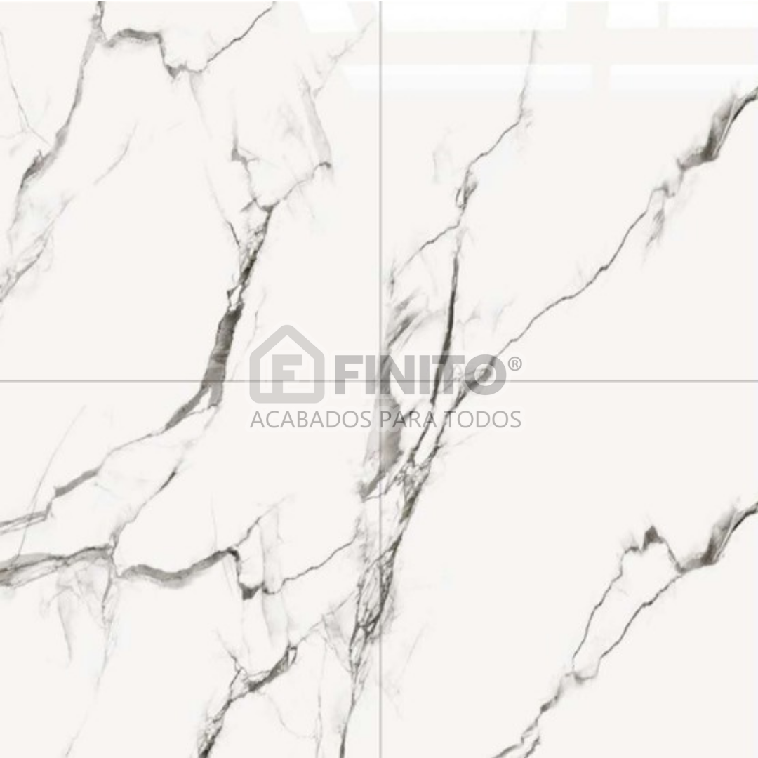 Porcelanato Brillante Marmolizado 60x60 1.44Mt2 Statuaire Lux