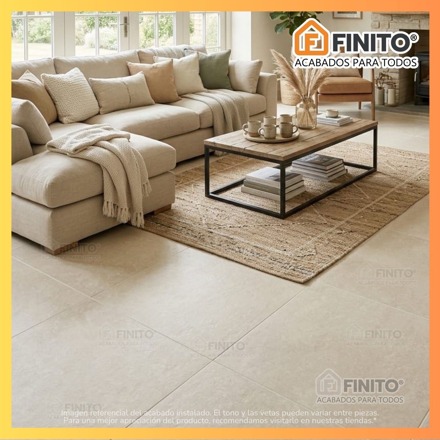 Ceramica Mate 60x60 2.50Mt2 Oxford Marfil Rect