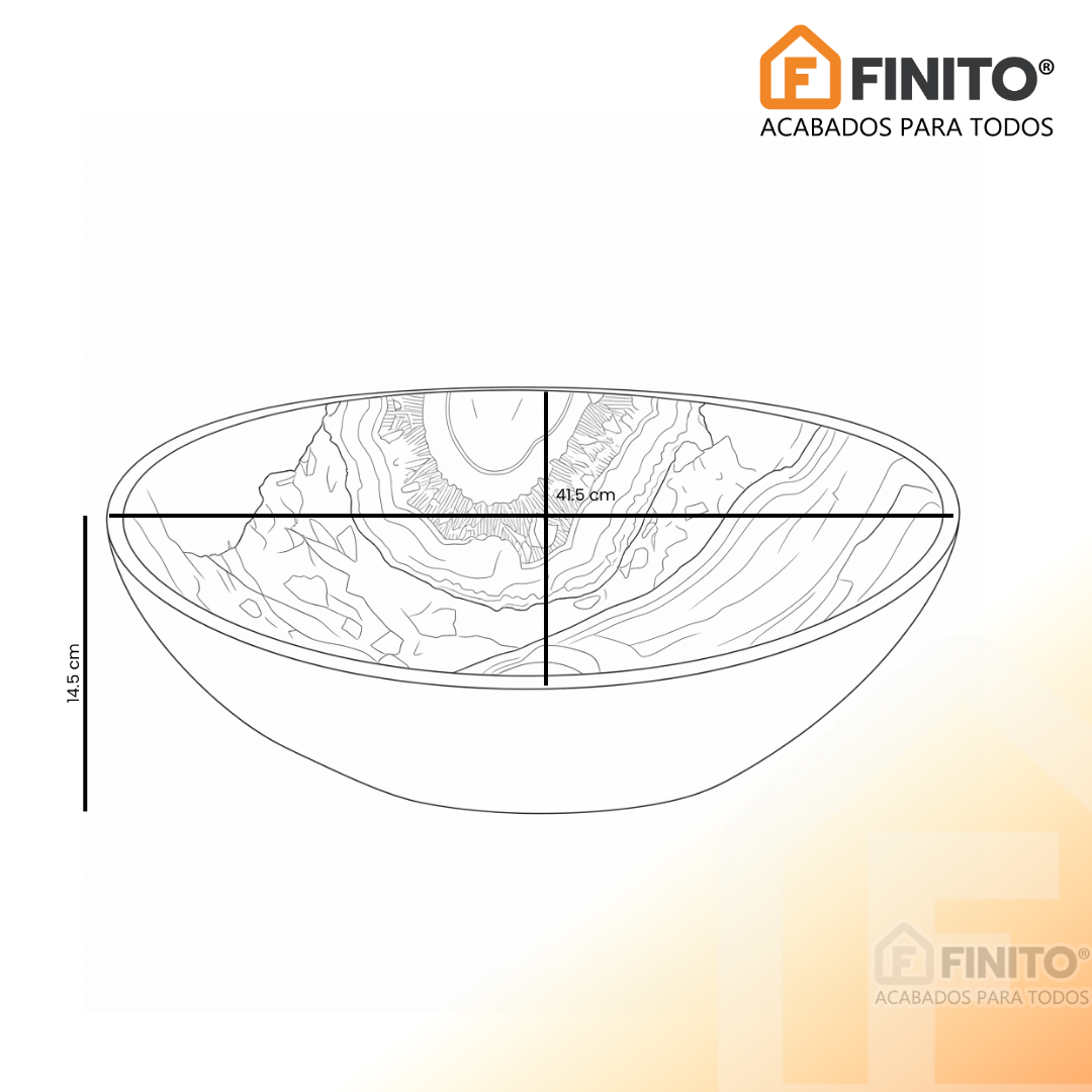 BOWL LOZA LAVATORIO MARMOLEADO TURQUESA