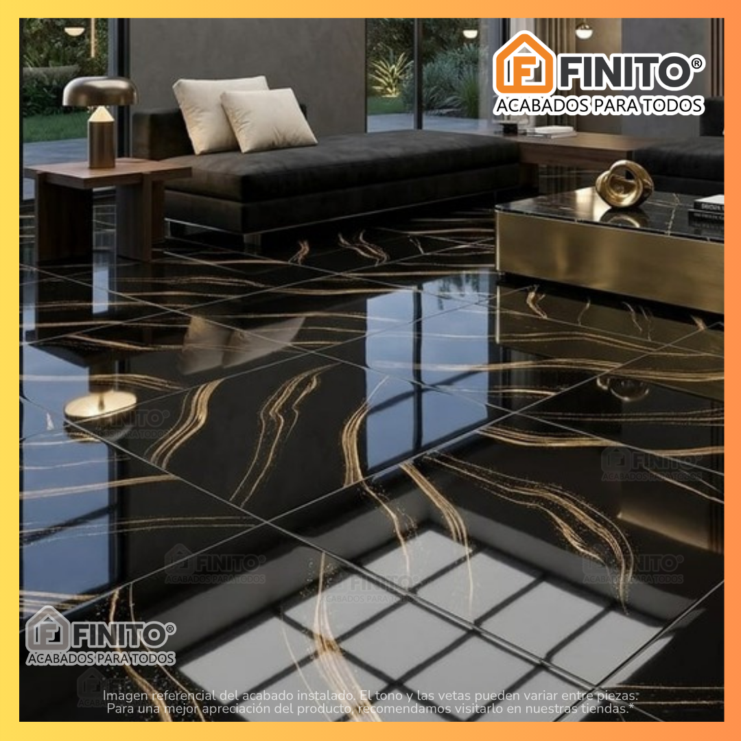 Porcelanato Vitrificado Marmoleado 60x60 1.44Mt2 Cosmo Gold