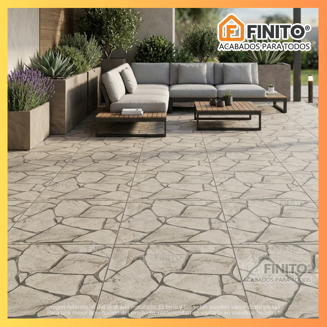 Cerámica Mate Rústico 45x45 2.29Mt2 Gaetano Blanco