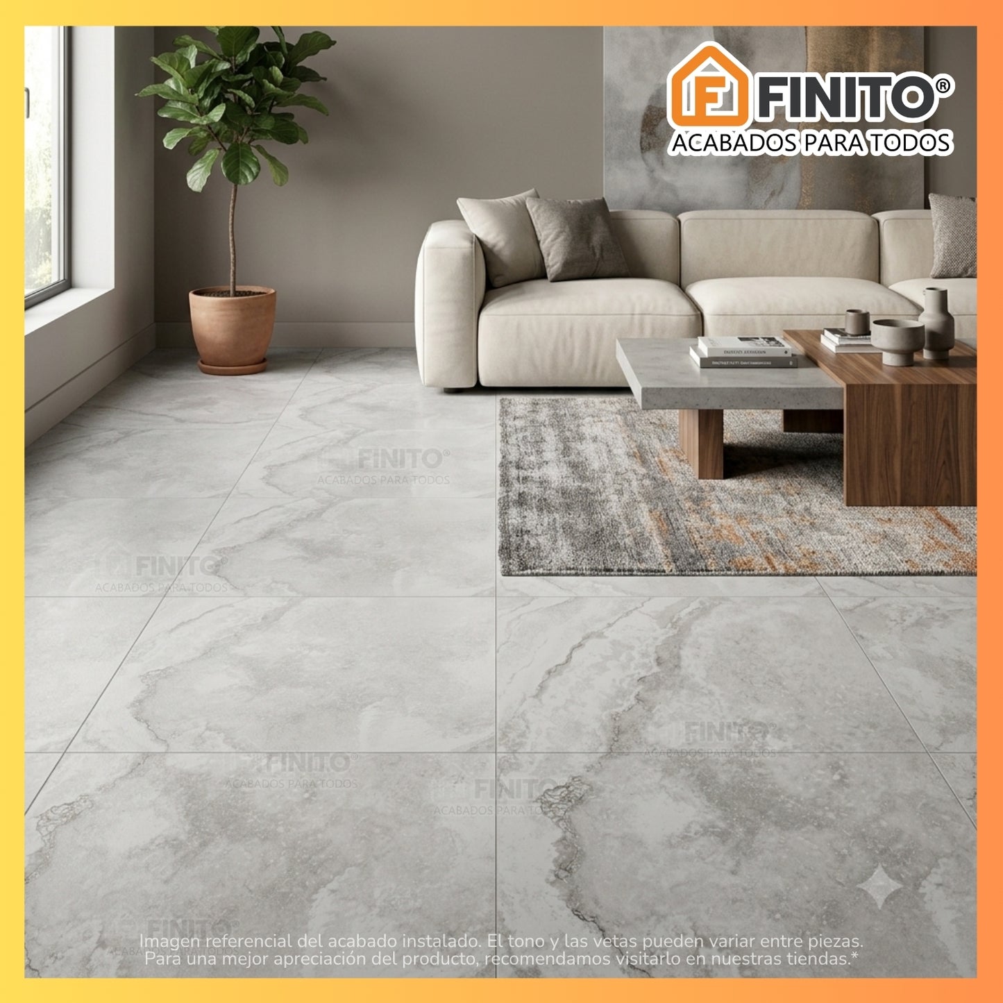 Ceramica Marmolizada 60.8x60.8 2.58Mt2 Canaveral White