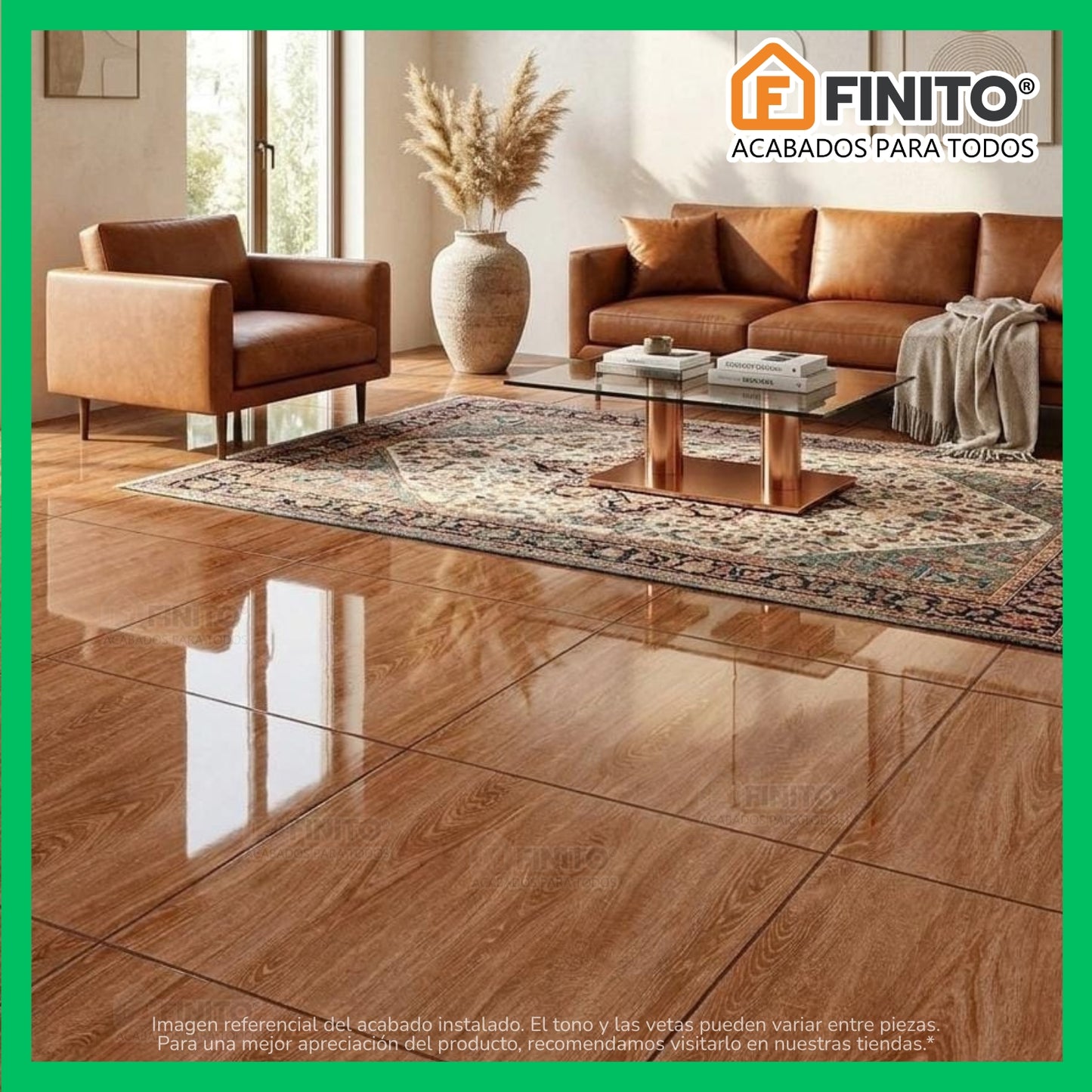 Porcelanato Vitrificado 60x60cm 1.44Mt2 Caramelo Wood