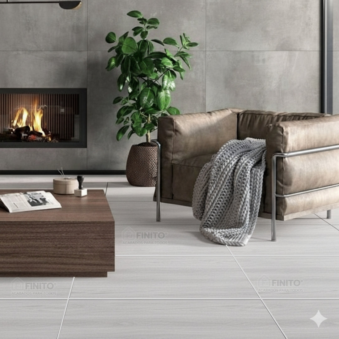 PORCELANATO MATE MADERA GRIS #66045 60cmx60cm - 1 CAJA 1.44 MT2 (4 PIEZAS)