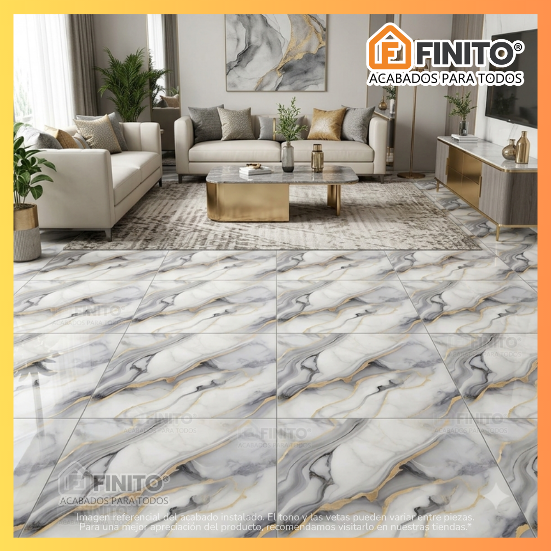 Porcelanato Pulido 60x60 1.44Mt2 Olimpo Gris