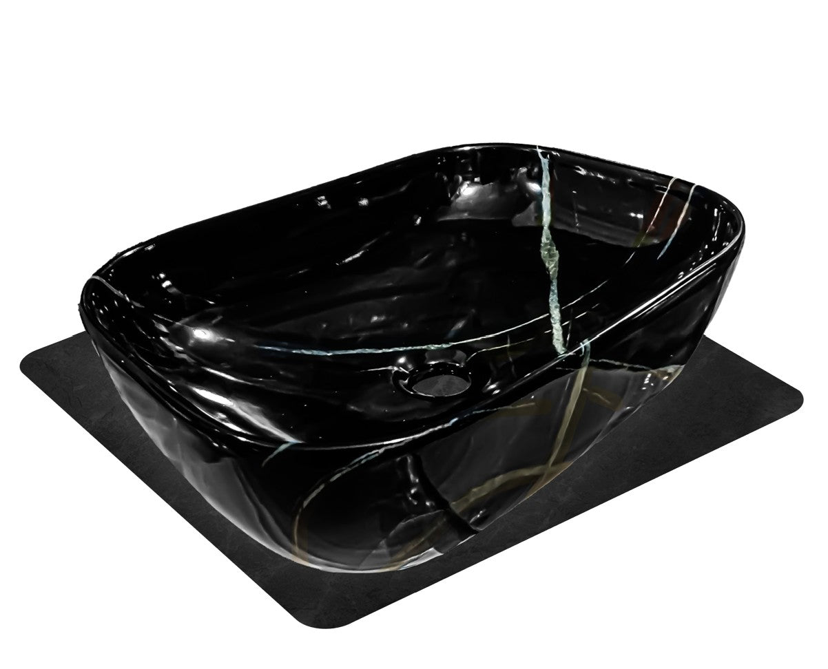 Ovalin Negro Brillante 495 x 360 x 160 mm