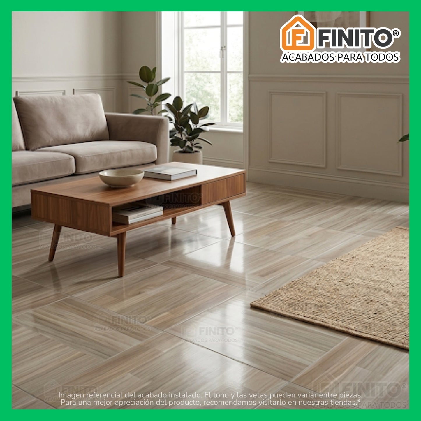 Cerámica Madera Brillante 45x45cm 2.29 m2 Princesa Beige