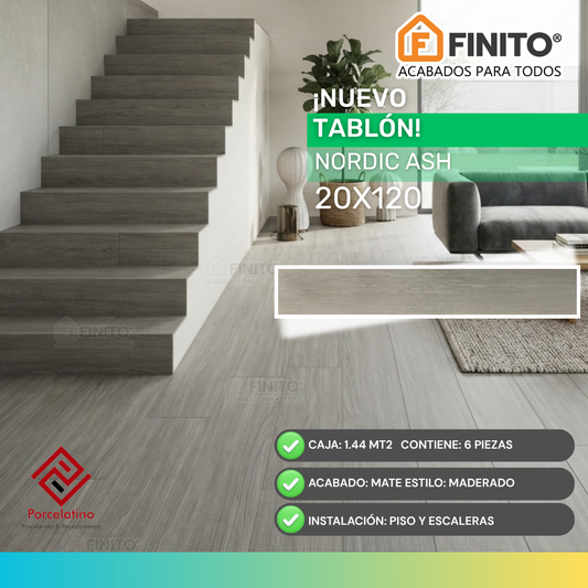 20X120 TABLON MADERADO NORDIC ASH
