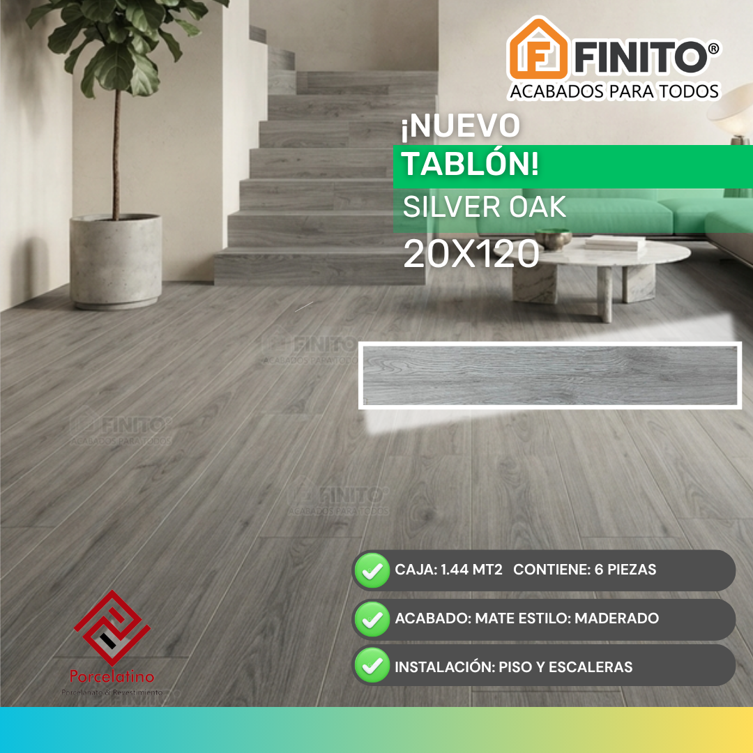 20X120 TABLON MADERADO SILVER OAK