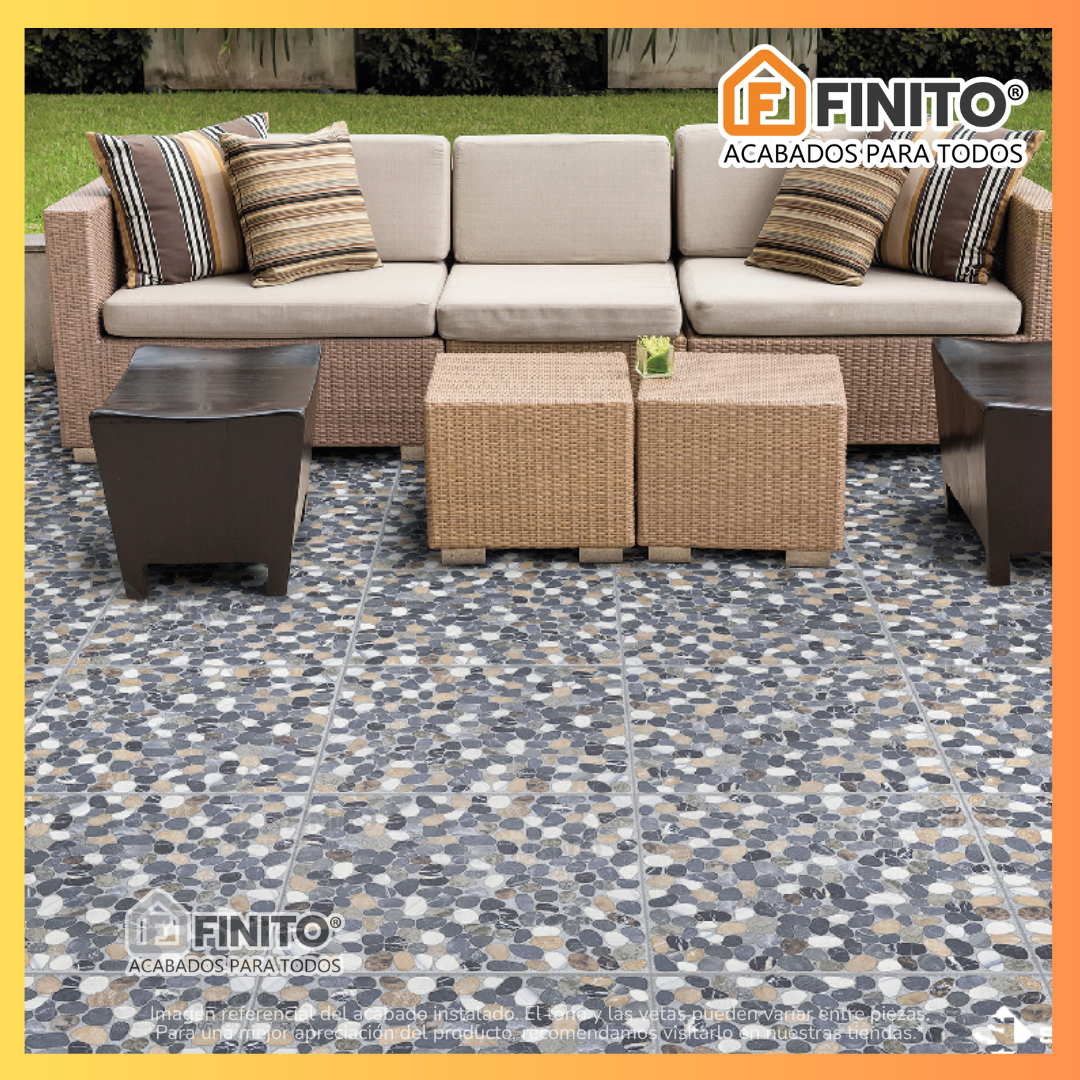 Cerámica Mate Estilo Piedra 45x45 2.29Mt2 Piedra Rio Color