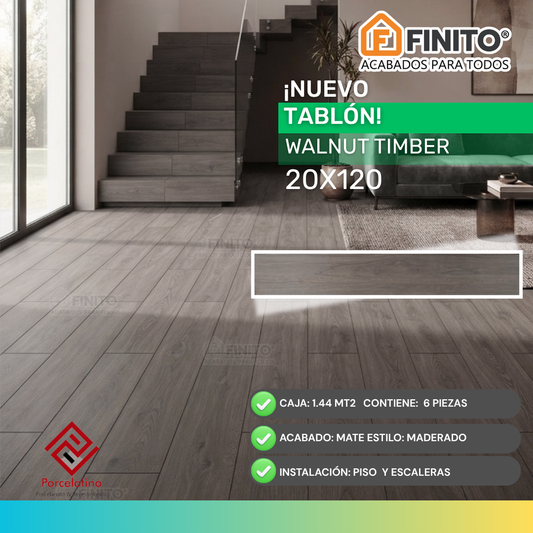 20X120 TABLON MATE MADERADO WALNUT TIMBER