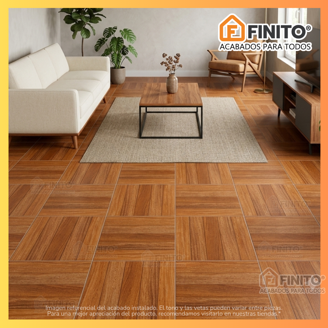 Cerámica Semibrillante Maderado 45x45 2.29Mt2 Madera Cumaru Miel