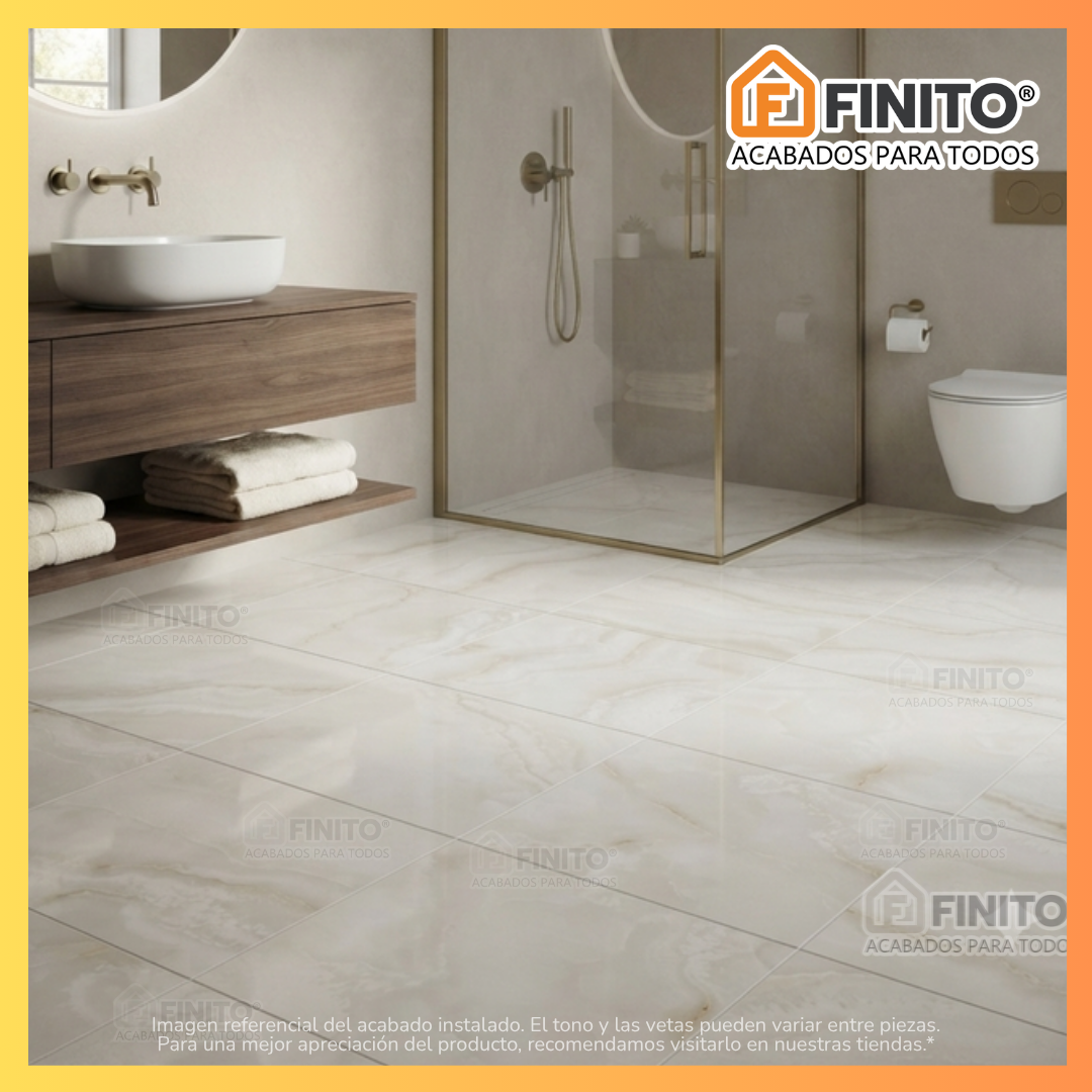 Cerámica Semibrillante Marmolizado 45x45 2.29Mt2 Onix Plata