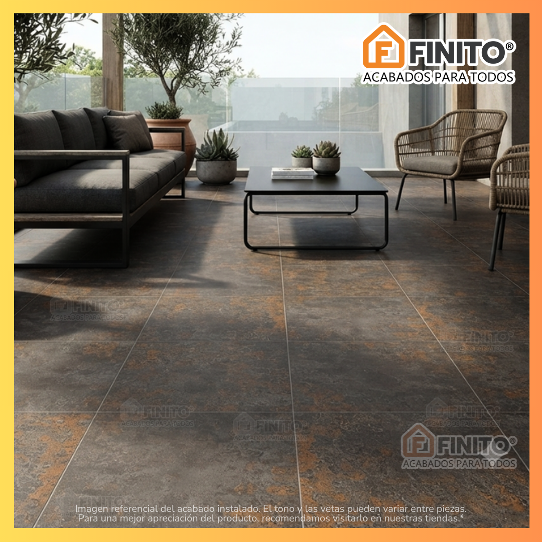 Cerámica Mate Marmolizado 45x45 2.29Mt2 Oxido Ruggine EXT