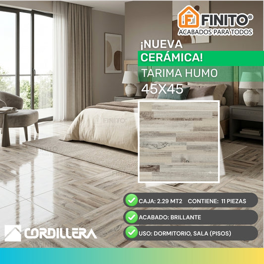 Ceramica Brillante 45x45 2,29Mt2 Tarima Humo