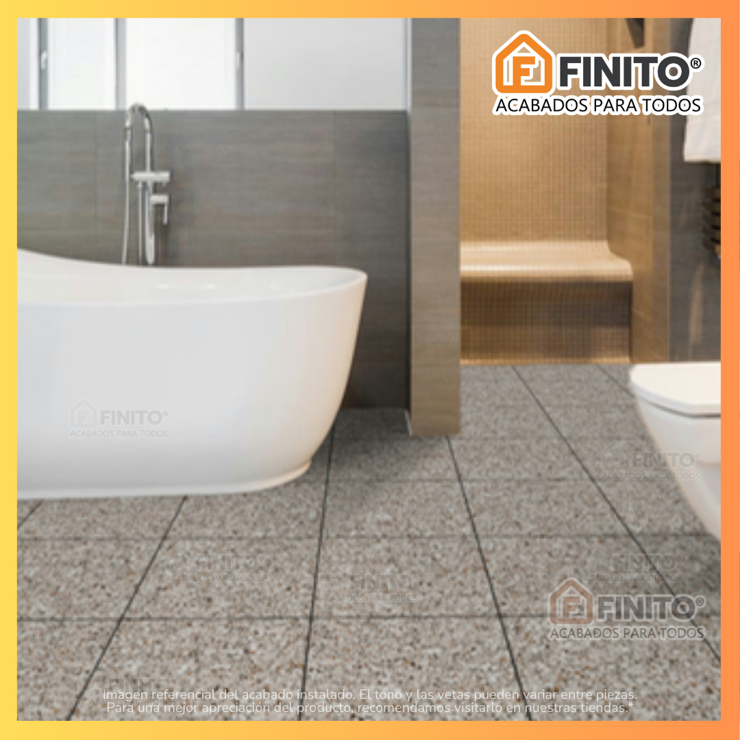 Cerámica Mate Rústico 45x45 2.29Mt2 Terrazo Mix Gris
