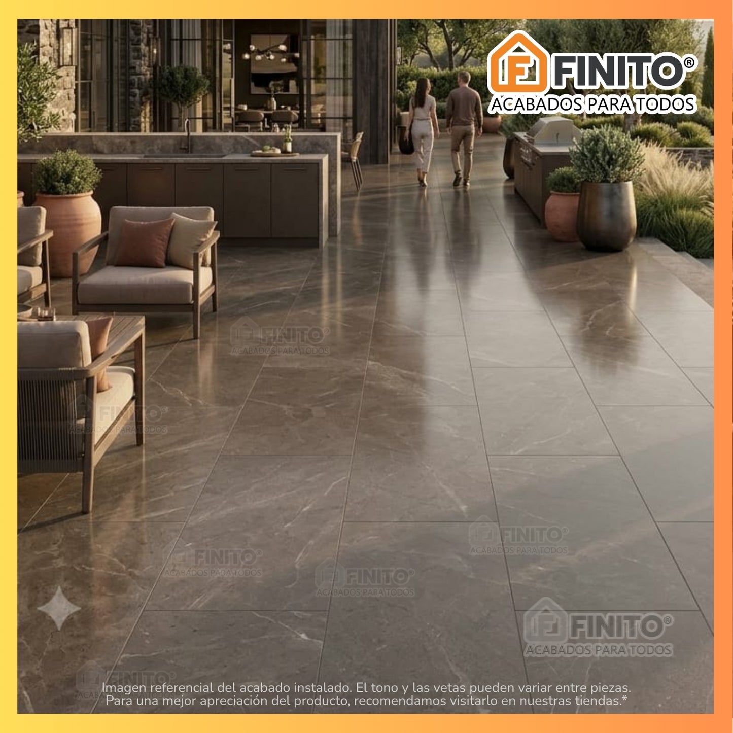 Porcelanato Marmolizado Pulido 60x120 2.16Mt2 Cappuccino