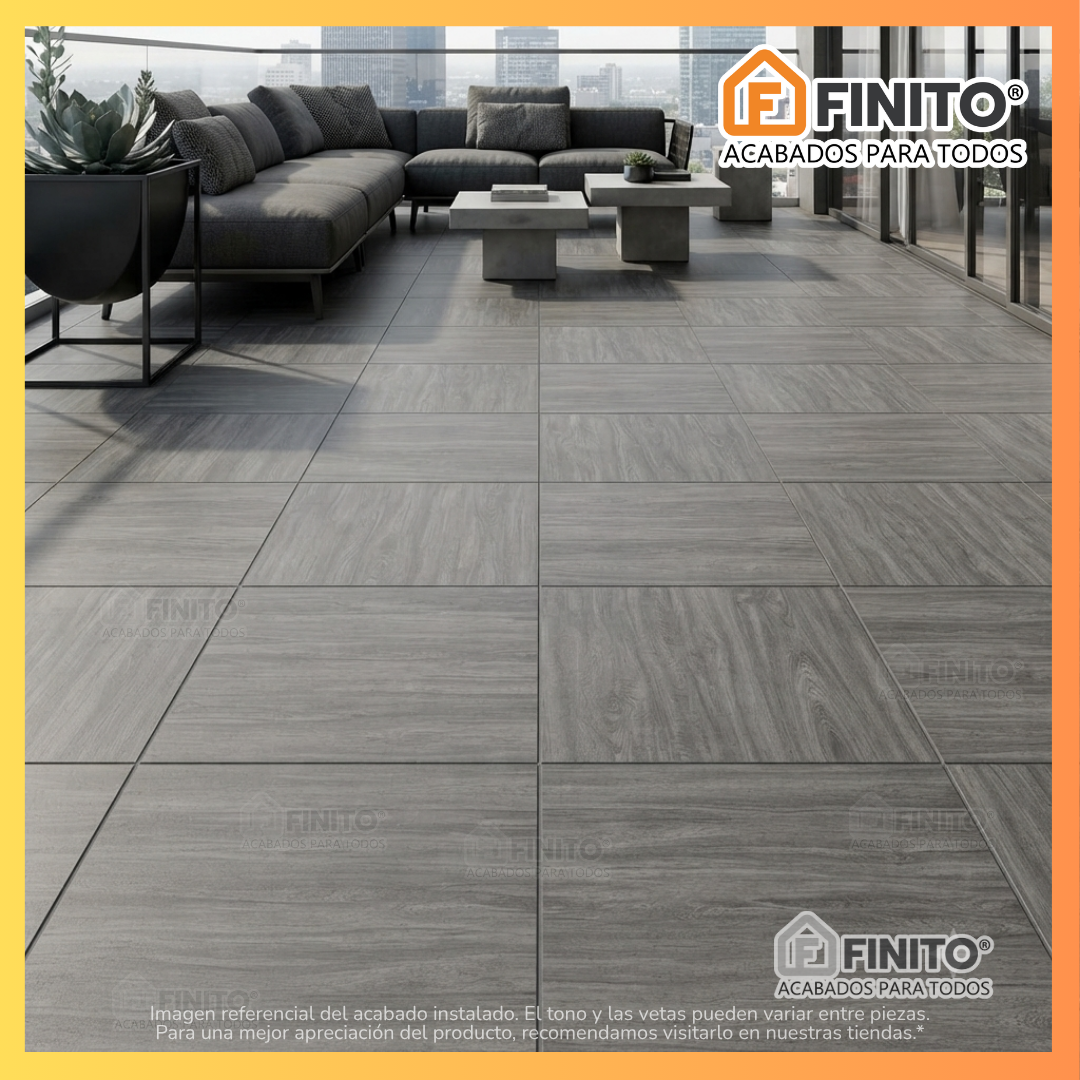 Porcelanato Mate Rustico 60x60 1.44Mt2  Grey Timber Luxe