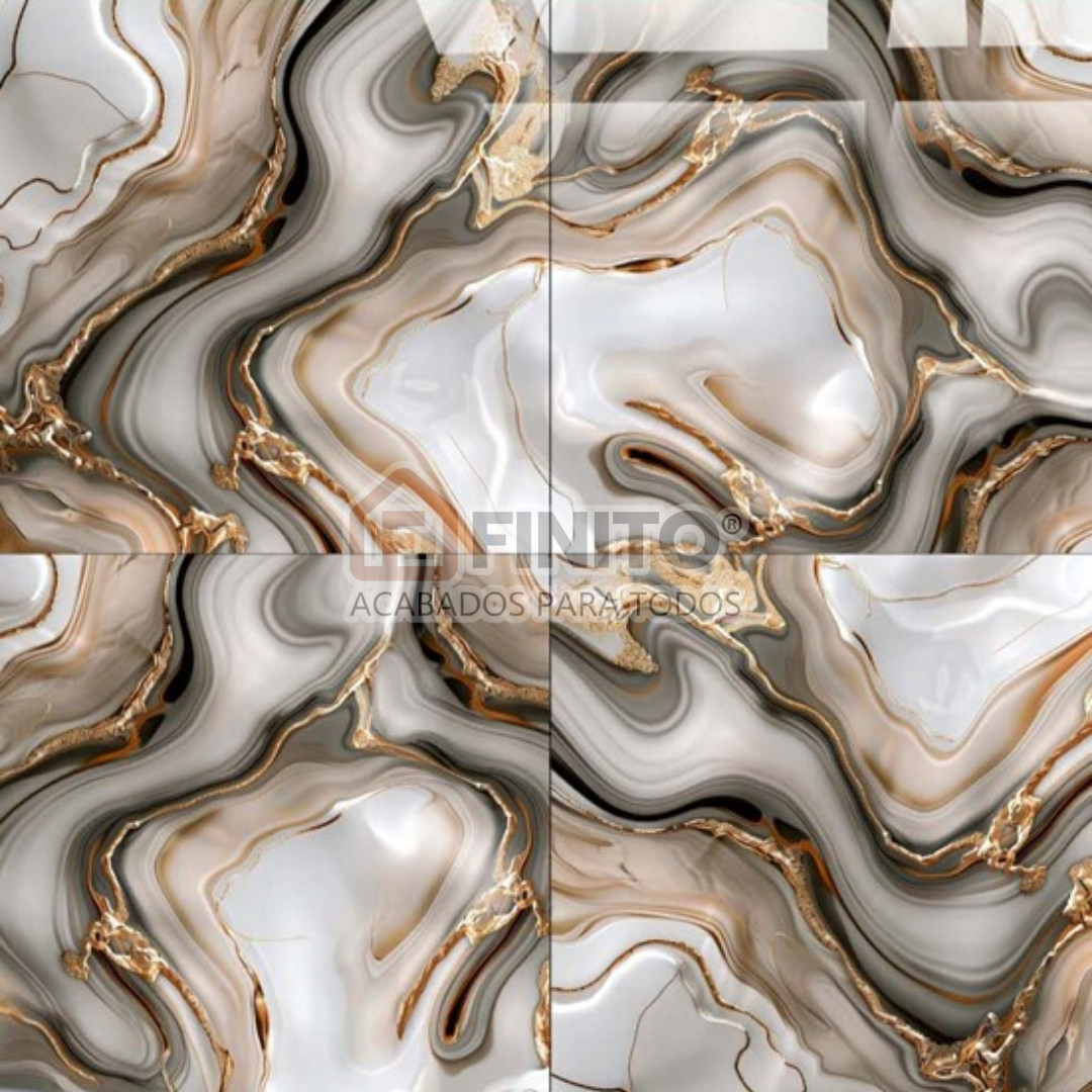 Porcelanato Brillante Marmolizado 60x60 1.44Mt2 Venato Luxe