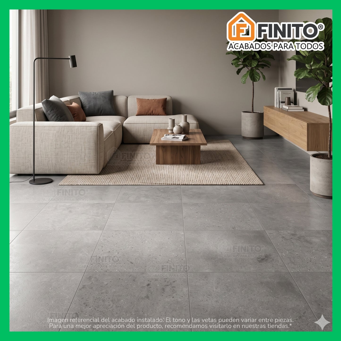 Porcelanato Antideslizante 60x60 1,44Mt2 Mate Grafito Gris