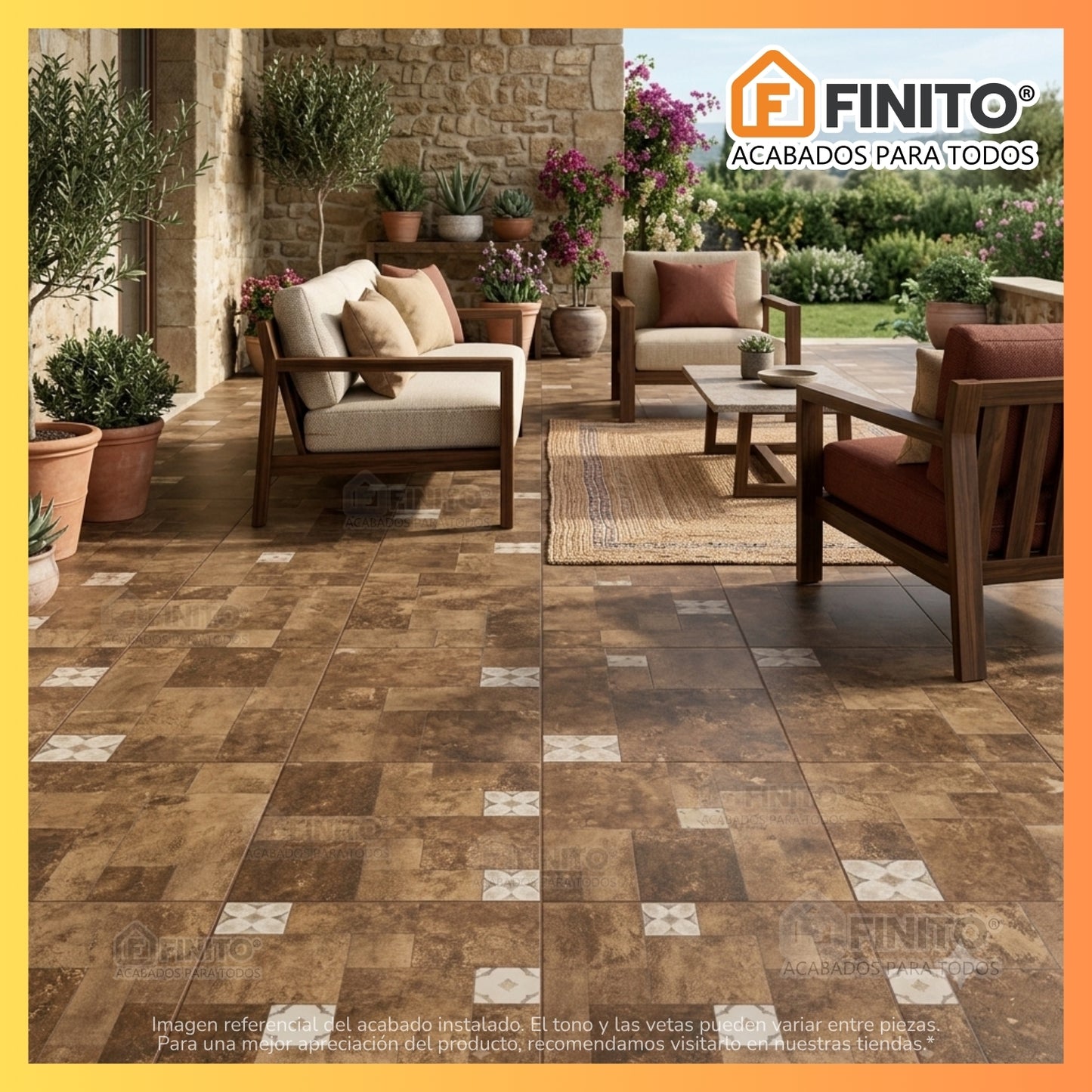 Ceramica Antideslizante 60.8x60.8 1.44Mt2 Cotto Colors