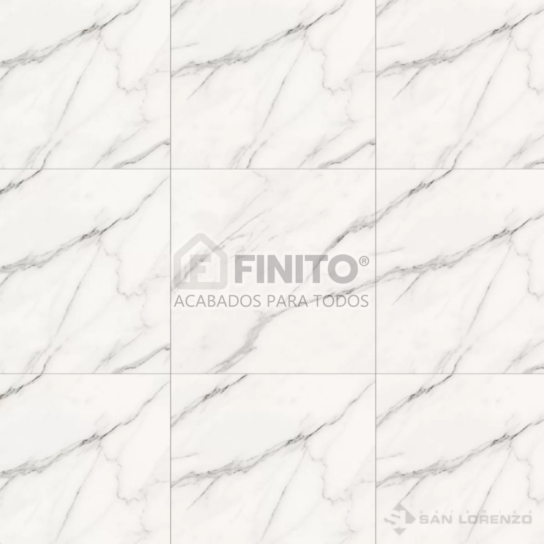 Cerámica Brillante Marmoleado 45x45 Aramis Blanco