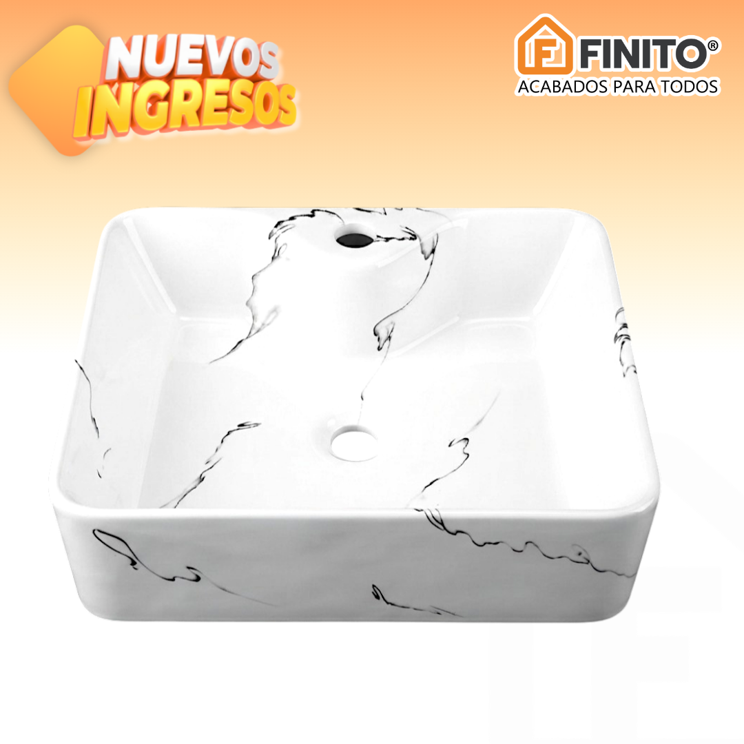 BOWL LOZA LAVATORIO CUADRADO MARMOLEADO