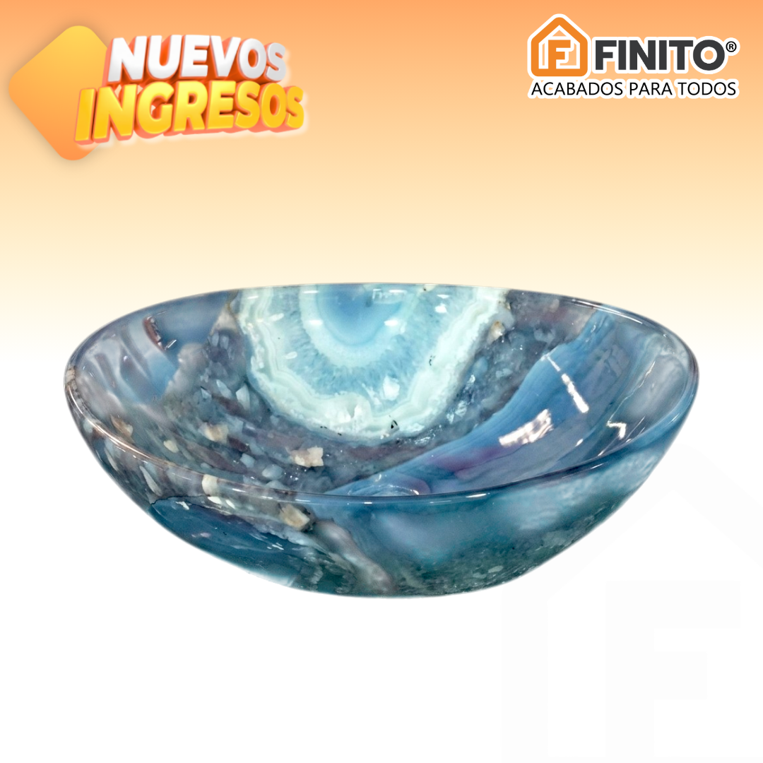 BOWL LOZA LAVATORIO MARMOLEADO TURQUESA
