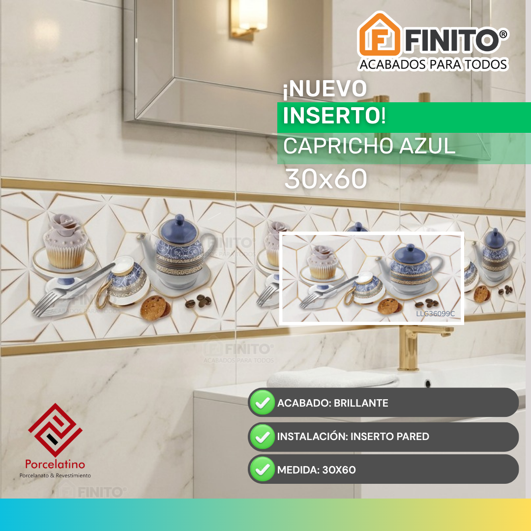 Inserto 30x60 Capricho Azul