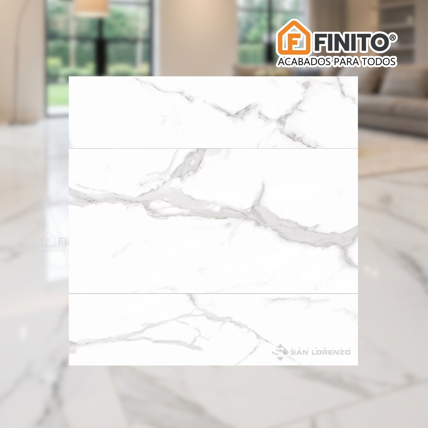 Porcelanato Marmolizado 60x120 2,16Mt2 Carrara White