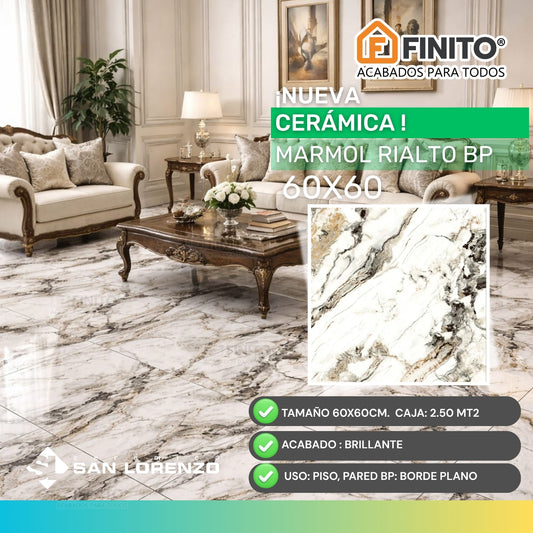 CERAMICA MARMOLEADA PARA PISO MARMOL RIALTO 60X60 2.50MT2