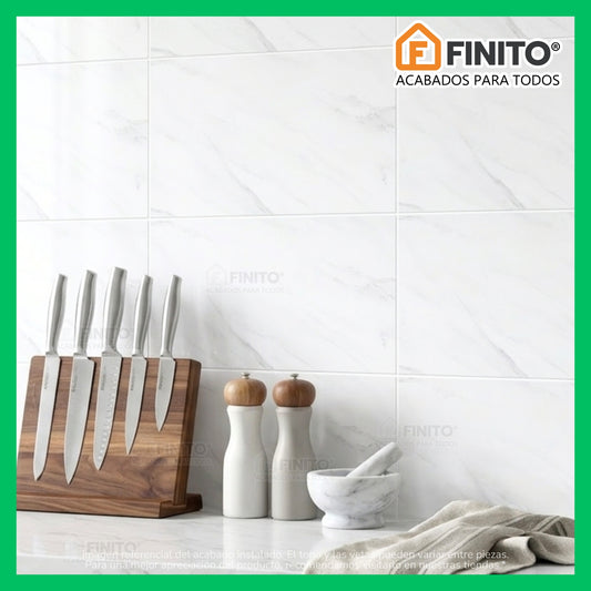CERAMICA BLANCO ACABADO BRILLANTE ESTILO MARMOLIZADO IDEAL USO PARA PARED CAPITAL BLANCO 30X60CM 1.68MT2