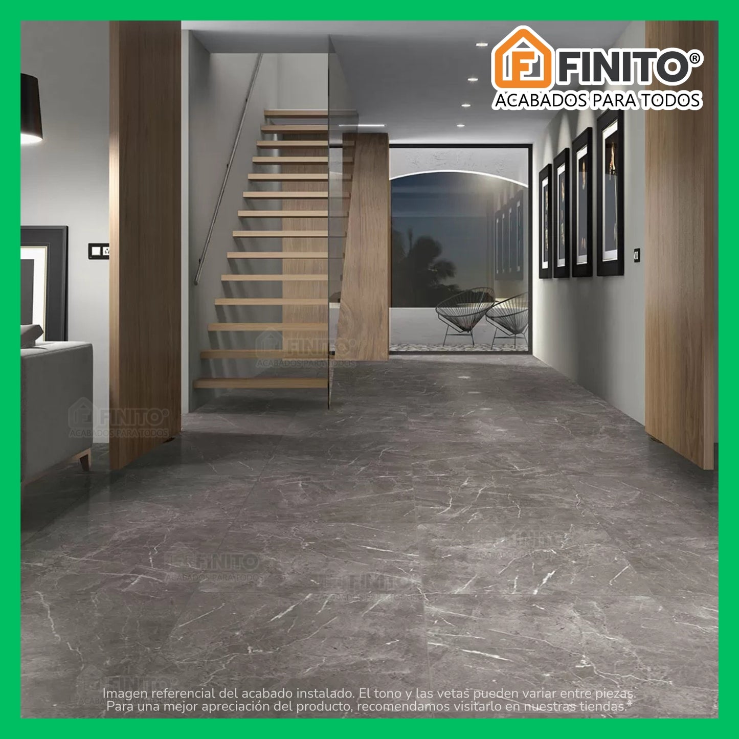 CERAMICA MARMOLIZADA GRIS PARA SALA LUMIERE GRIS 60 X 60 CM 2.50 MT2