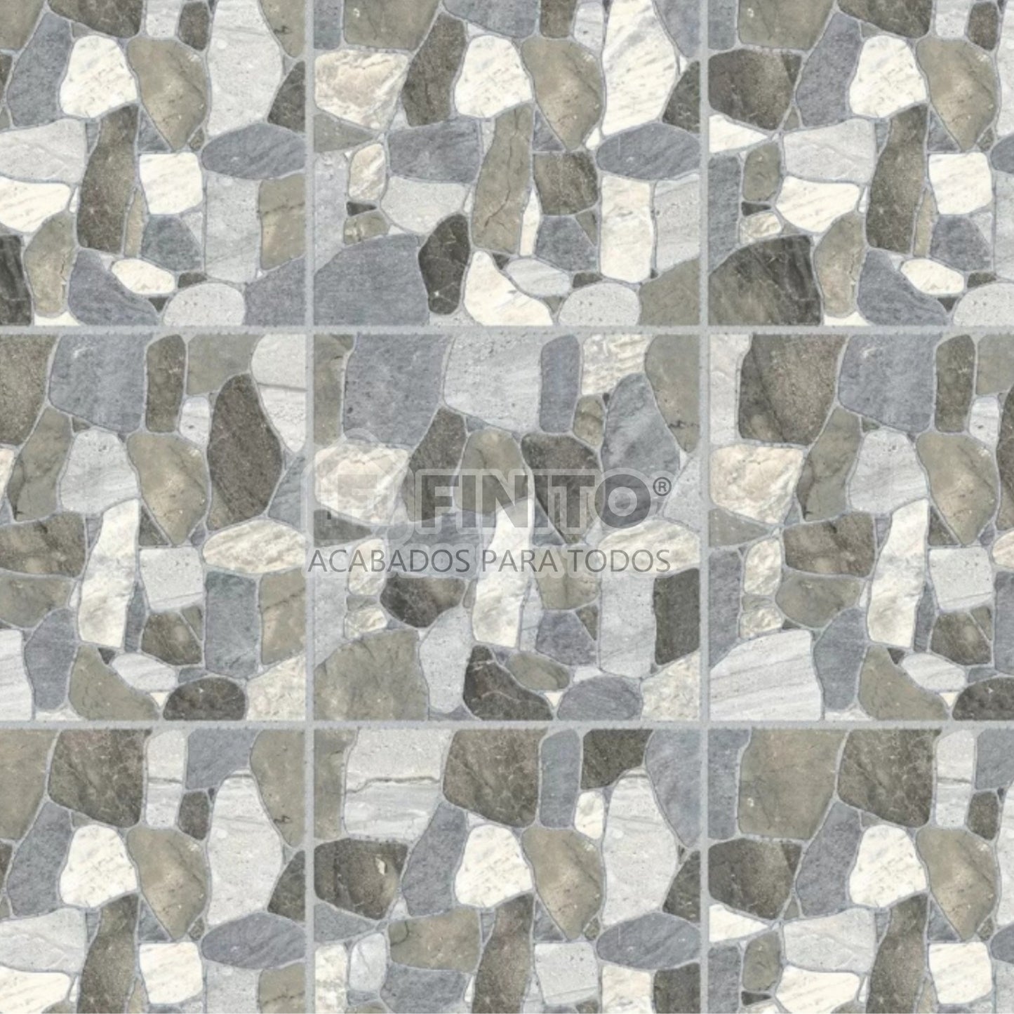 CERAMICA RUSTICO MATE ANTIDESLIZANTE ESTILO PIEDRA ROCKSTONE GRIS 45 X 45 CM 2.29MT2