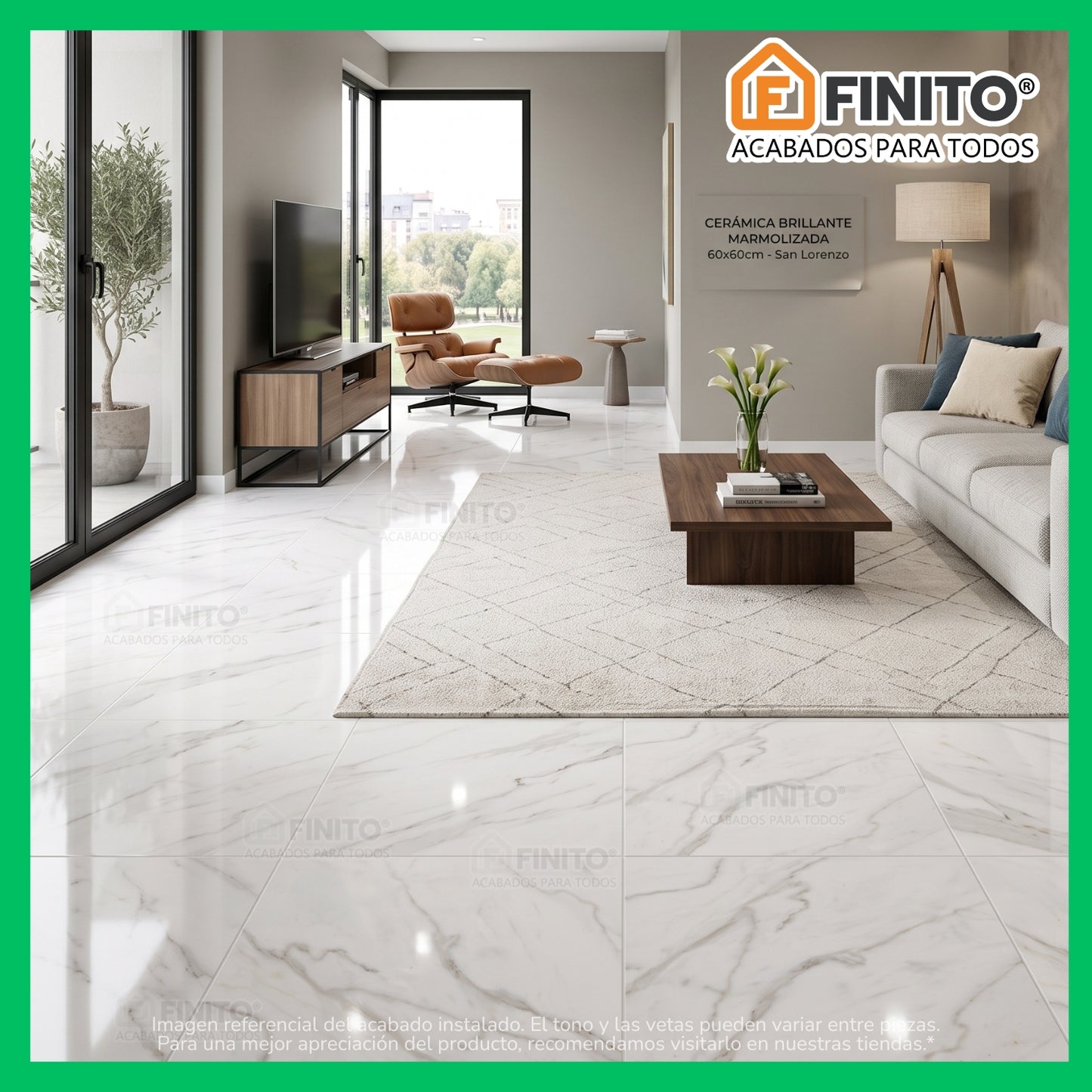 Ceramica Brillante 60x60 2.50Mt2 Venice Bianco