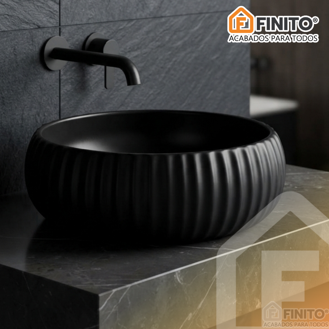 BOWL LAVATORIO NEGRO REDONDO FRENCIA