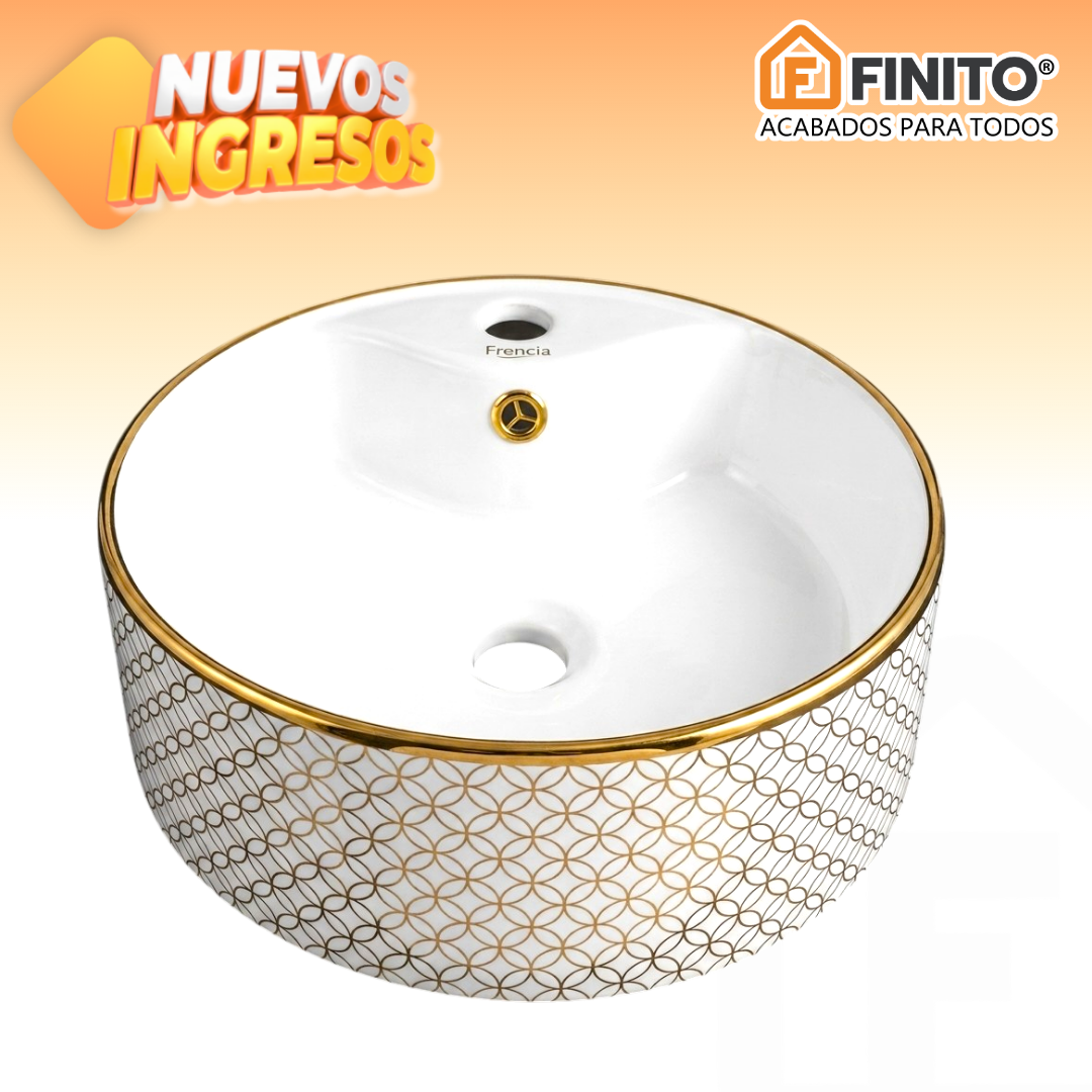 BOWL LOZA LAVATORIO REDONDO DORADO FRENCIA