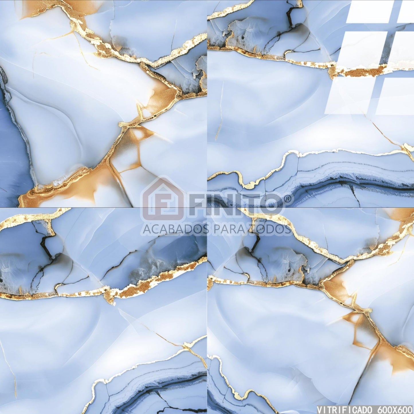 Porcelanato Brillante Marmolizado 60x60 1.44Mt2 Zafiro Real