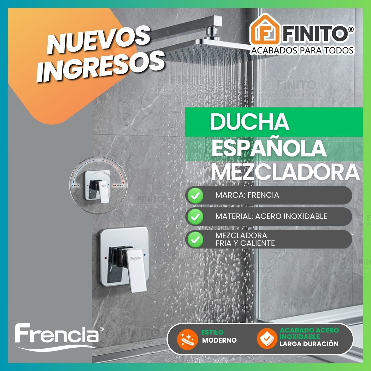DUCHA ESPAÑOLA CON MEZCLADORA-FRENCIA