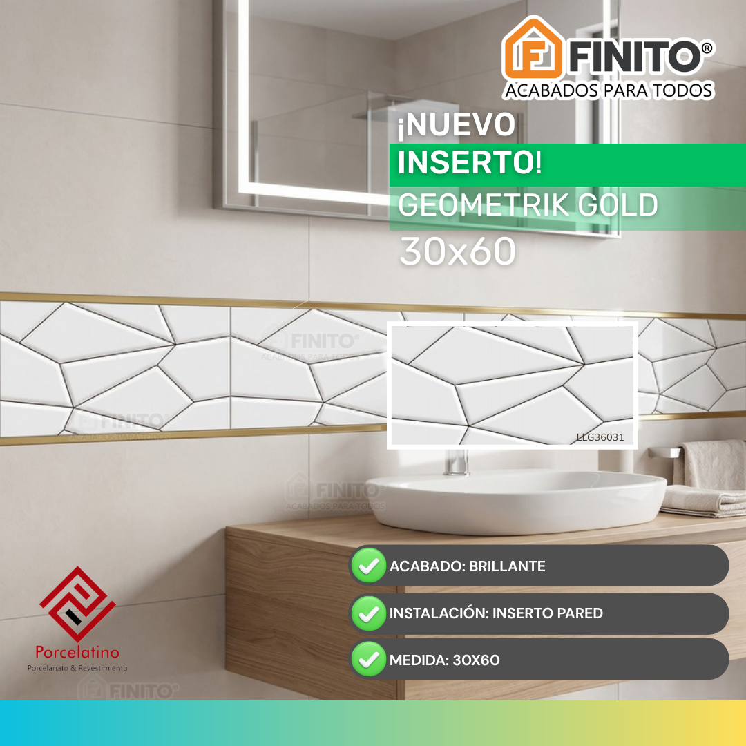 Insertos 30 x 60 Geometrik Gold
