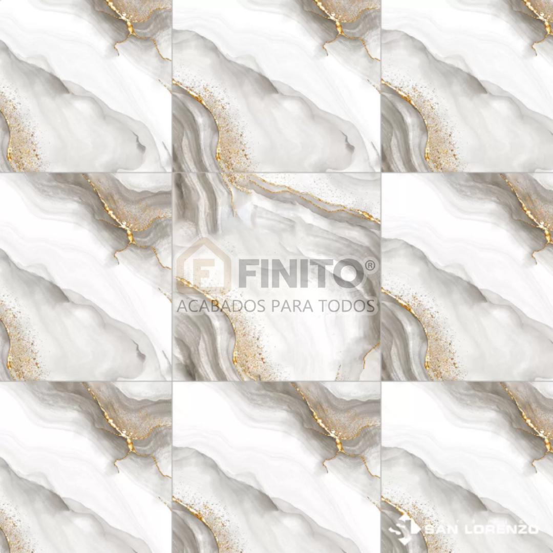 Ceramica Brillante Marmoleado 45x45 Hara Gold